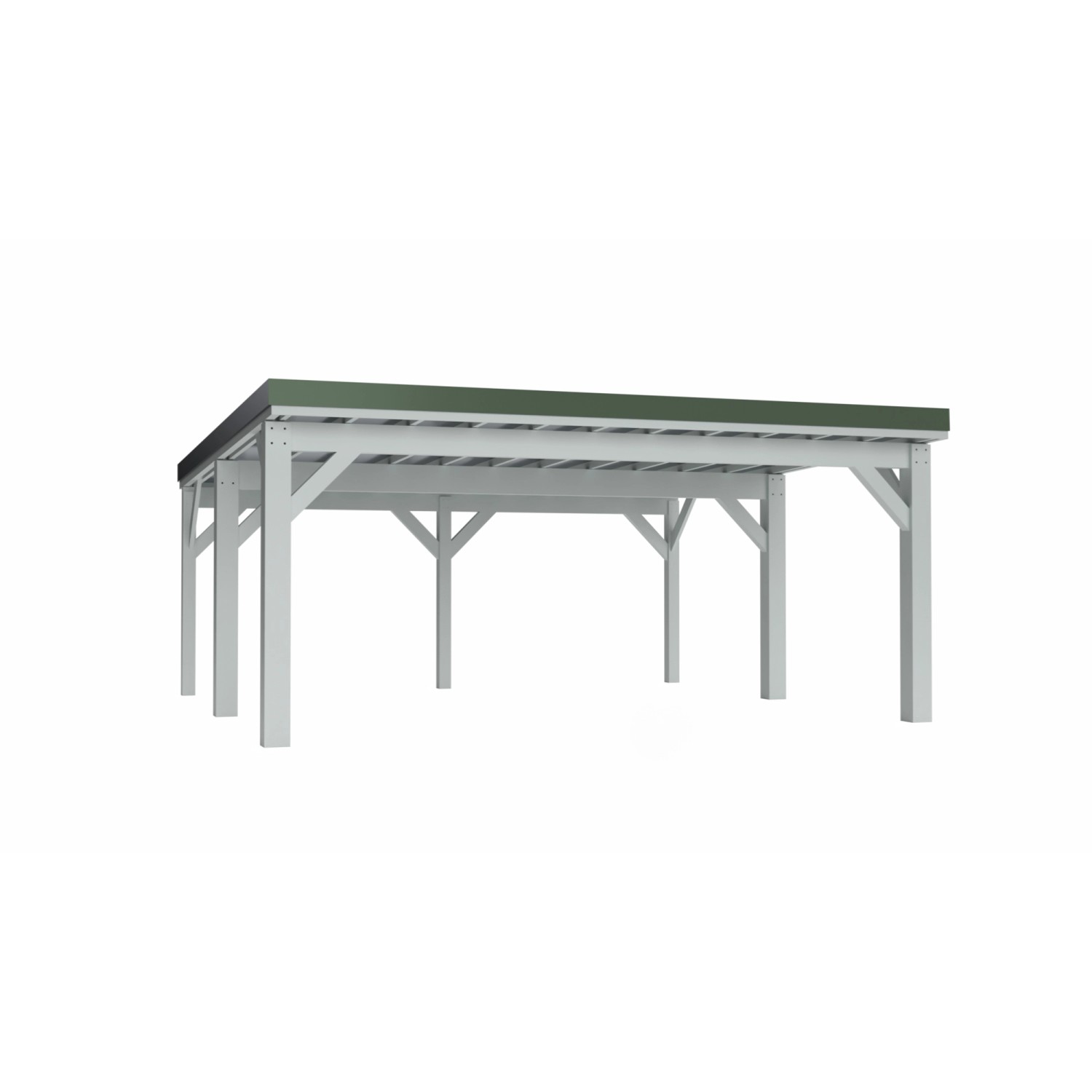 Holzbrüder Carport Ralf 36 250 kg/m² Reinweiß-Dornengrün günstig online kaufen