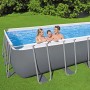 Bestway Stahlrahmenpool-Set PowerSteel, 640x274x132cm, mit Familie im Wasser.