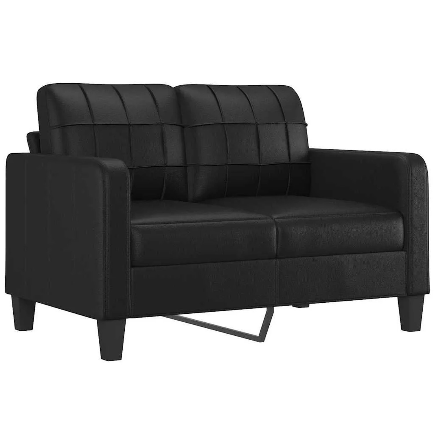 vidaXL 2-Sitzer-Sofa Schwarz 120 cm Kunstleder 359112