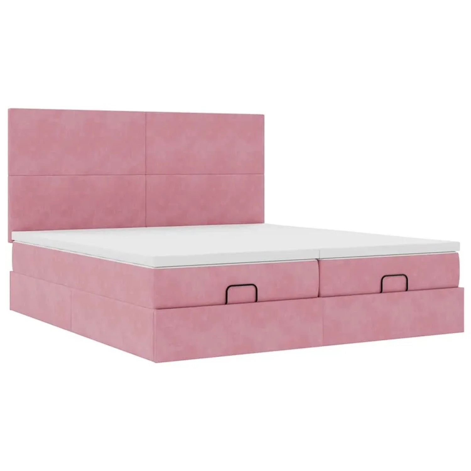 vidaXL Ottoman-Bett mit Matratzen Rosa 200x200 cm Samt 3313765