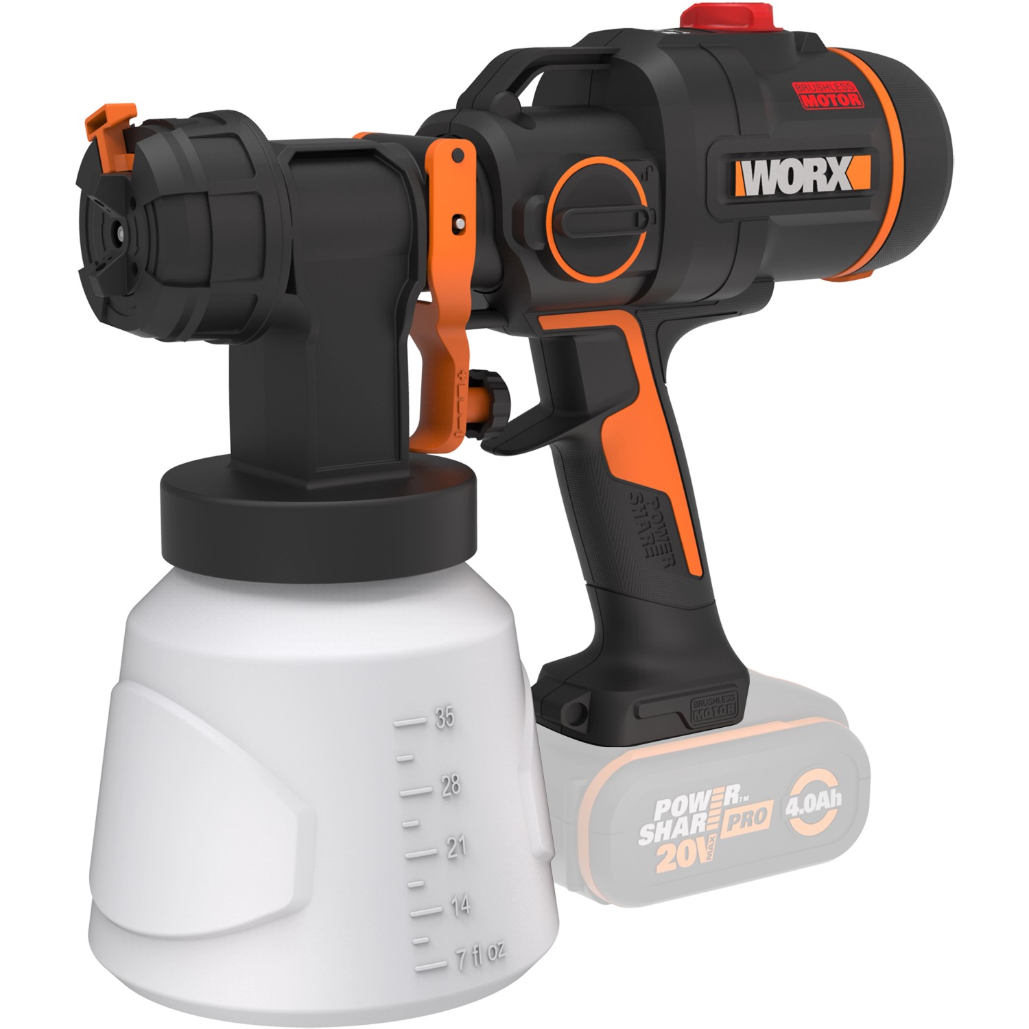 Worx Farbsprühgerät WX020.9 20 V ohne Akku und Ladegerät