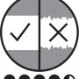 Symbol für scharfe Farbkanten der Tesa Abdeckfolie Easy Cover Perfect+ M.