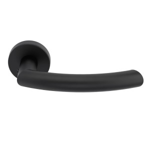 Schwarze Novadoors Türgriffgarnitur Nova Amico, rosettenlos, Smart2Lock für Innentüren.