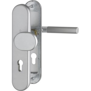 Hoppe Schutz-Wechsel-Garnitur Lecce, verchromt/Alu Stahl matt, für Türbeschläge.