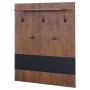 MCW Wandgarderobe A27 mit 5 Haken, Hutablage, Holzoptik und schwarzem Akzent.