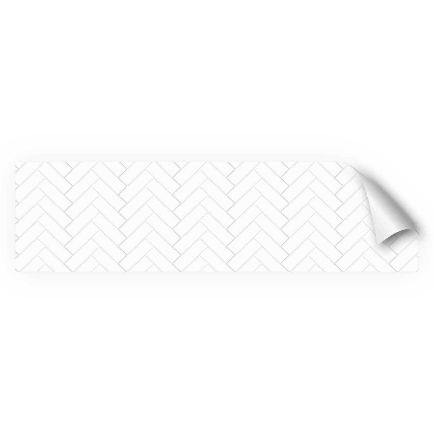 Myspotti Küchenrückwandfolie Herringbone Tile White Selbstklebend 220 cm x 60 cm
