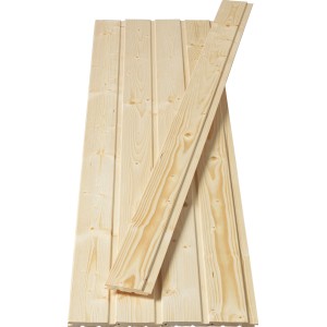 Unbehandelte Profilbretter Helsinki aus Fichte/Tanne mit Nut und Feder.