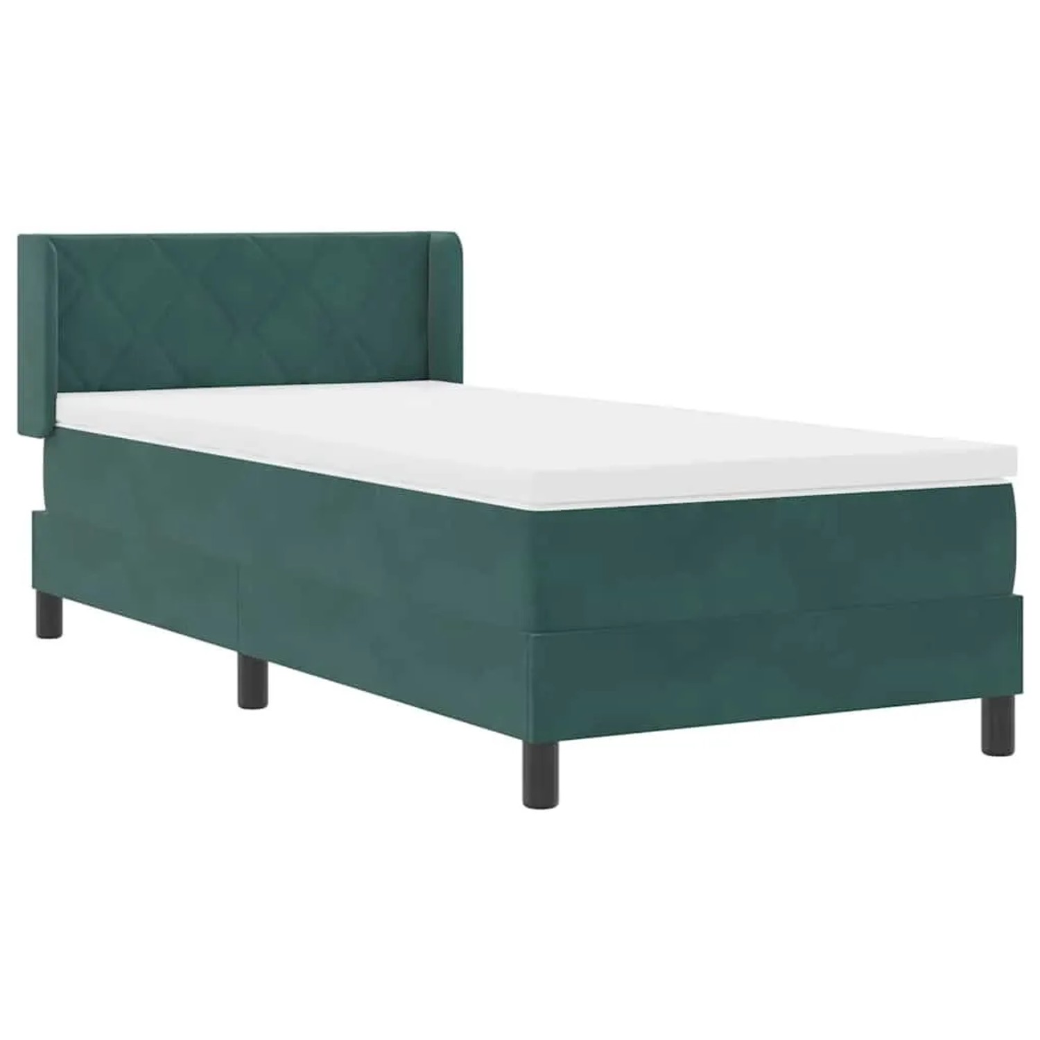 vidaXL Boxspringbett mit Matratze Dunkelgrün 200 x 90 cm Polyester 3341507 günstig online kaufen