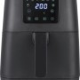 Schwarze Heißluftfritteuse mit digitalem Display, 4,5 l, 1400 W für fettarmes Kochen.