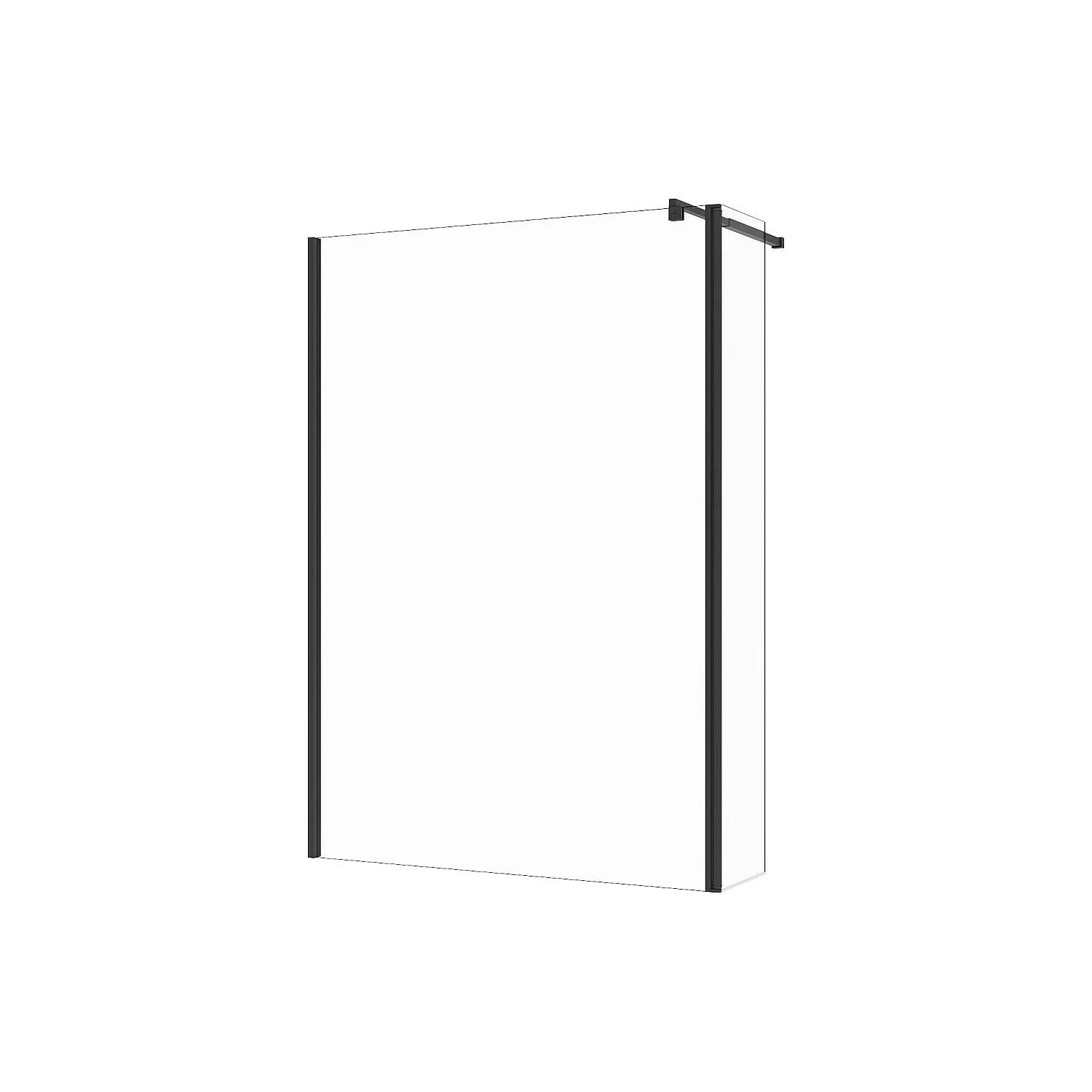 Vente-unique Duschwand Daren Schwarz 180 cm