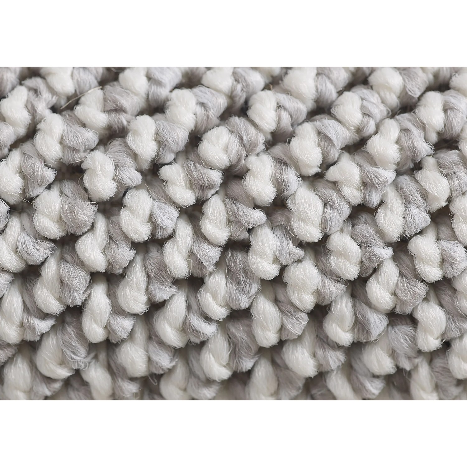 Detailaufnahme: Ayyildiz Kurzflorteppich Loom 4300, silber, melierte Schlingenstruktur.