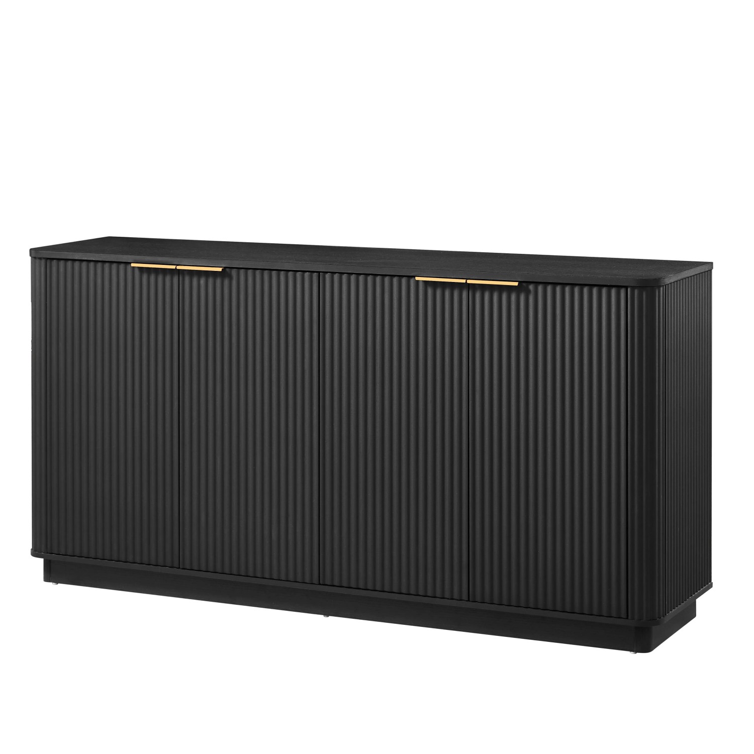 okwish Sideboard mit Stauraum Wohnzimmer 160x80x40cm Schwarz