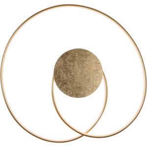 Moderne LED-Deckenleuchte Nastro Gold von Paul Neuhaus, 70x65 cm, mit runder Form.