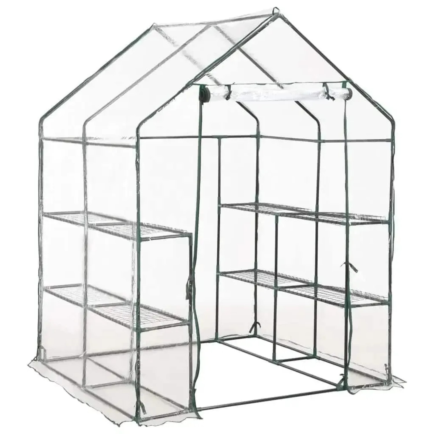 vidaXL Gewächshaus mit 8 Regalen 143 x 143 x 195 cm 46914