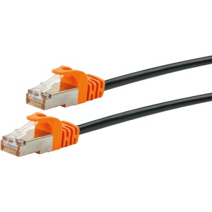 Schwaiger CAT7 Netzwerkkabel, 10m, orange/schwarz, mit Metallstecker für Computer & Multimedia.