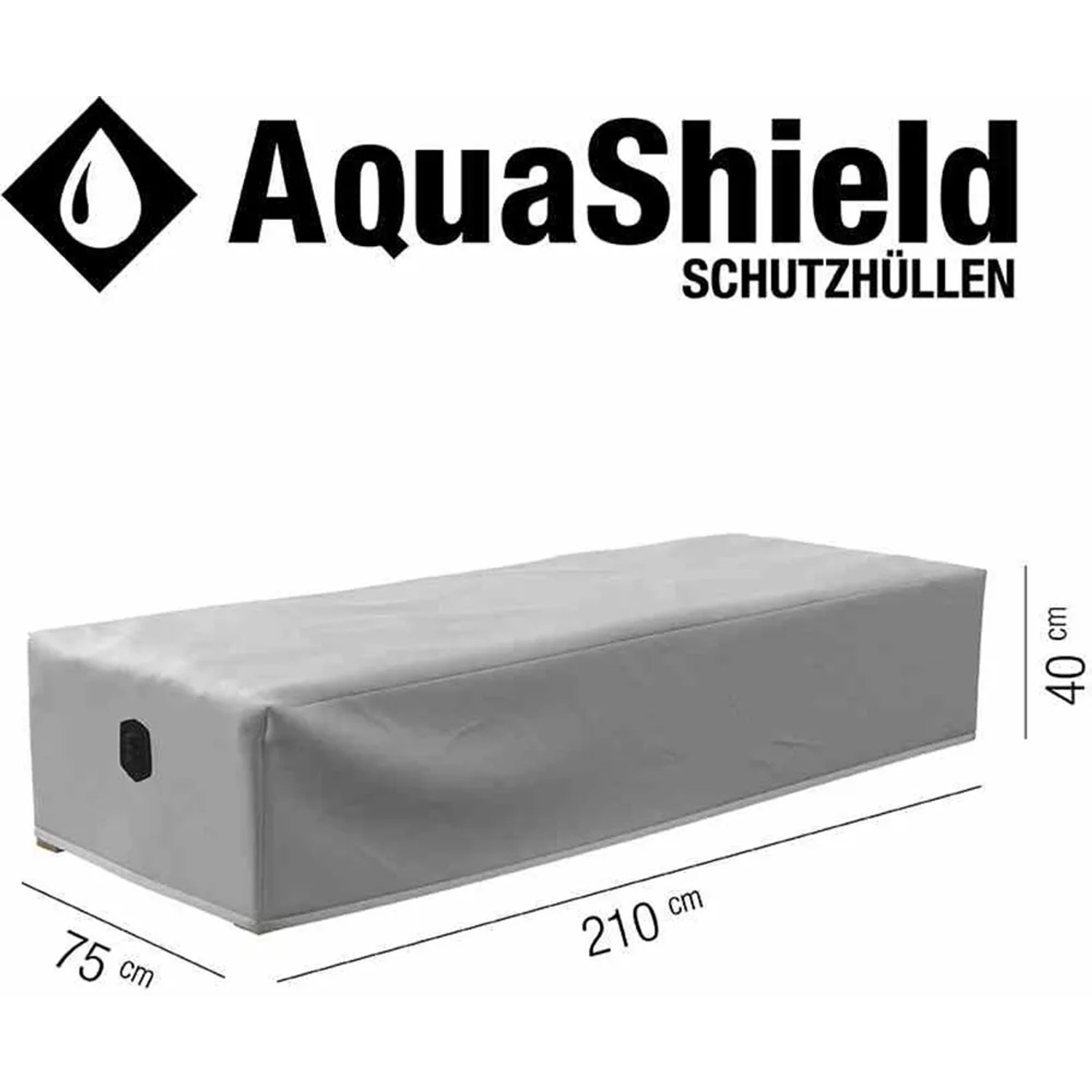 Hellgraue Siena Garden Schutzhülle für Gartenliege, 210x75x40 cm, AquaShield-System.