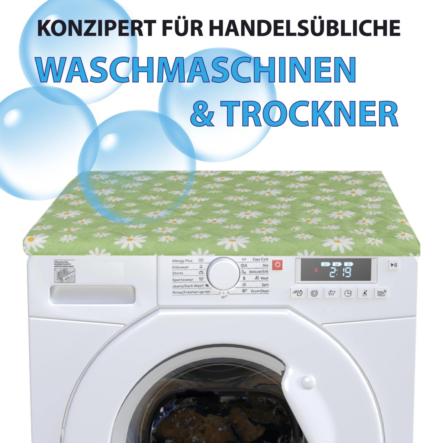 Highdi Waschmaschinenauflage Sonnenblume - Rutschfest & Saugfähig 60x60cm