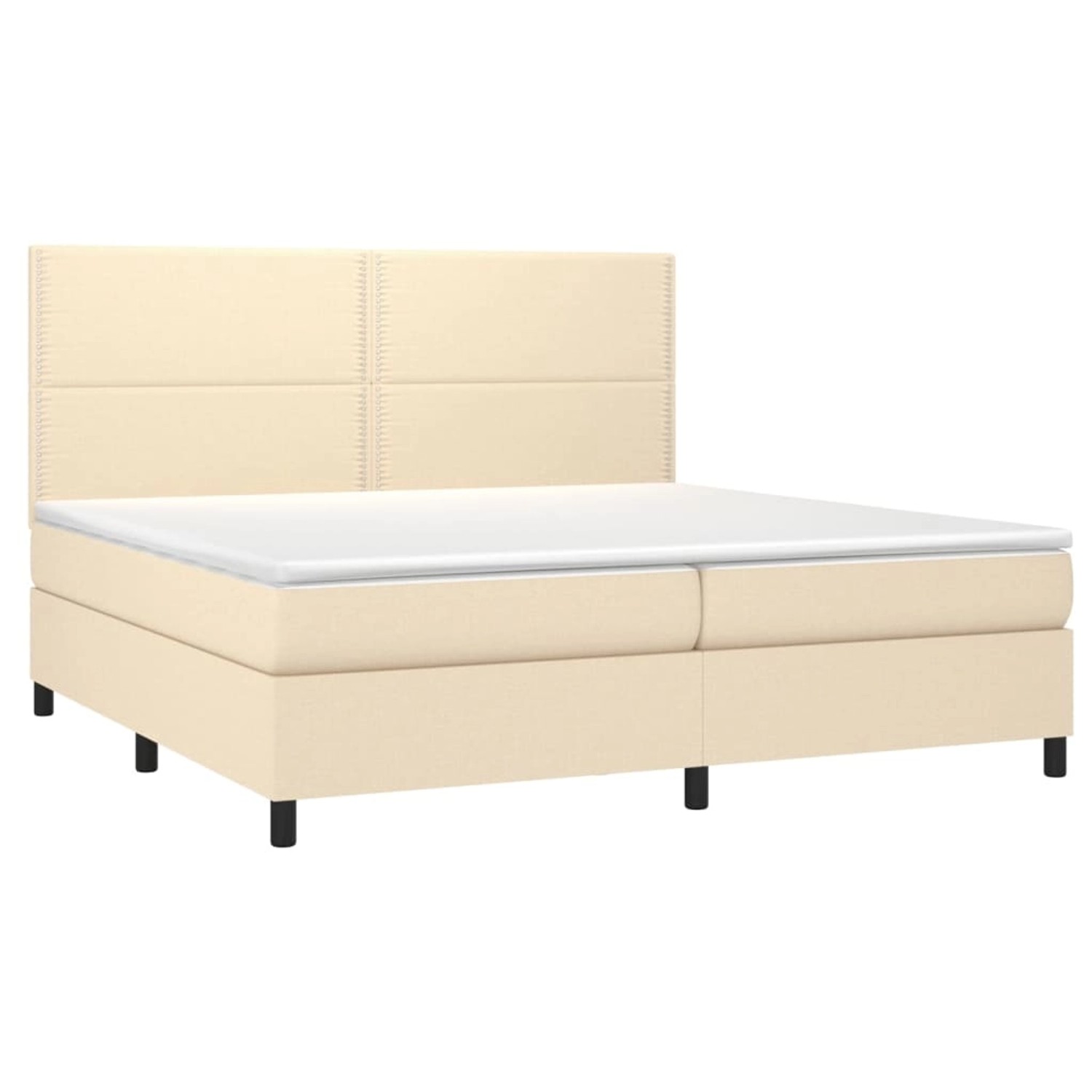 vidaXL Boxspringbett mit Matratze & LED Creme 200x200 cm Stoff 3134826 günstig online kaufen