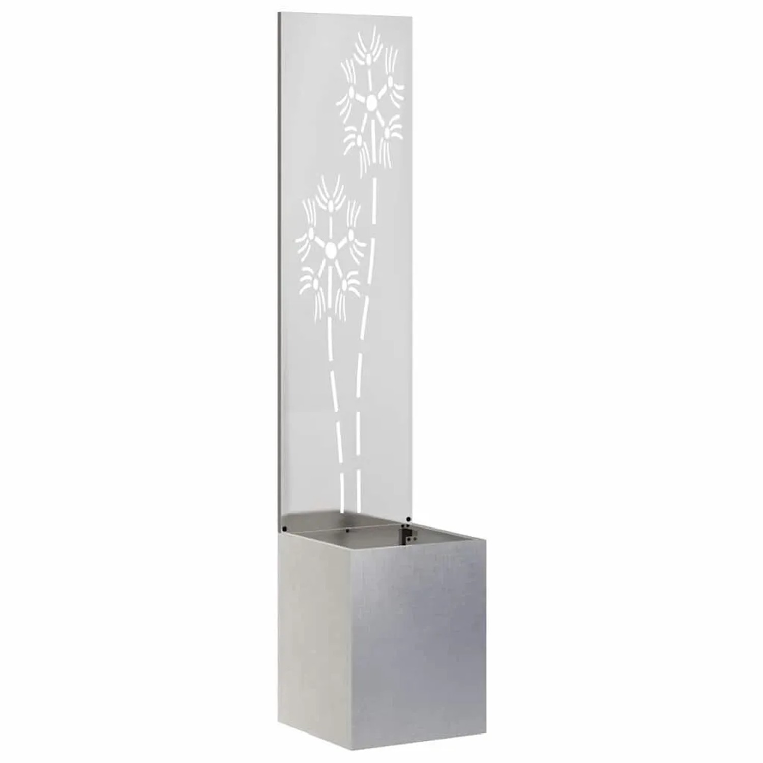 vidaXL Garten Sichtschutz-Leinwand Floral Silber 32 x 140 cm Edelstahl 876368