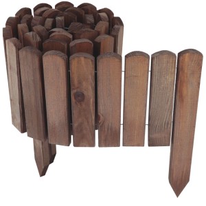 Aquagart 5 x Holz Rollzaun Dunkelbraun 10x200 cm Beeteinfassung Für Beet und Rasenabgrenzungen I Flexible Beetumrandung Für Wege