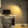 HOMCOM Stehlampe in Messingoptik, verstellbarer Lampenschirm, 40W, neben Schreibtisch.