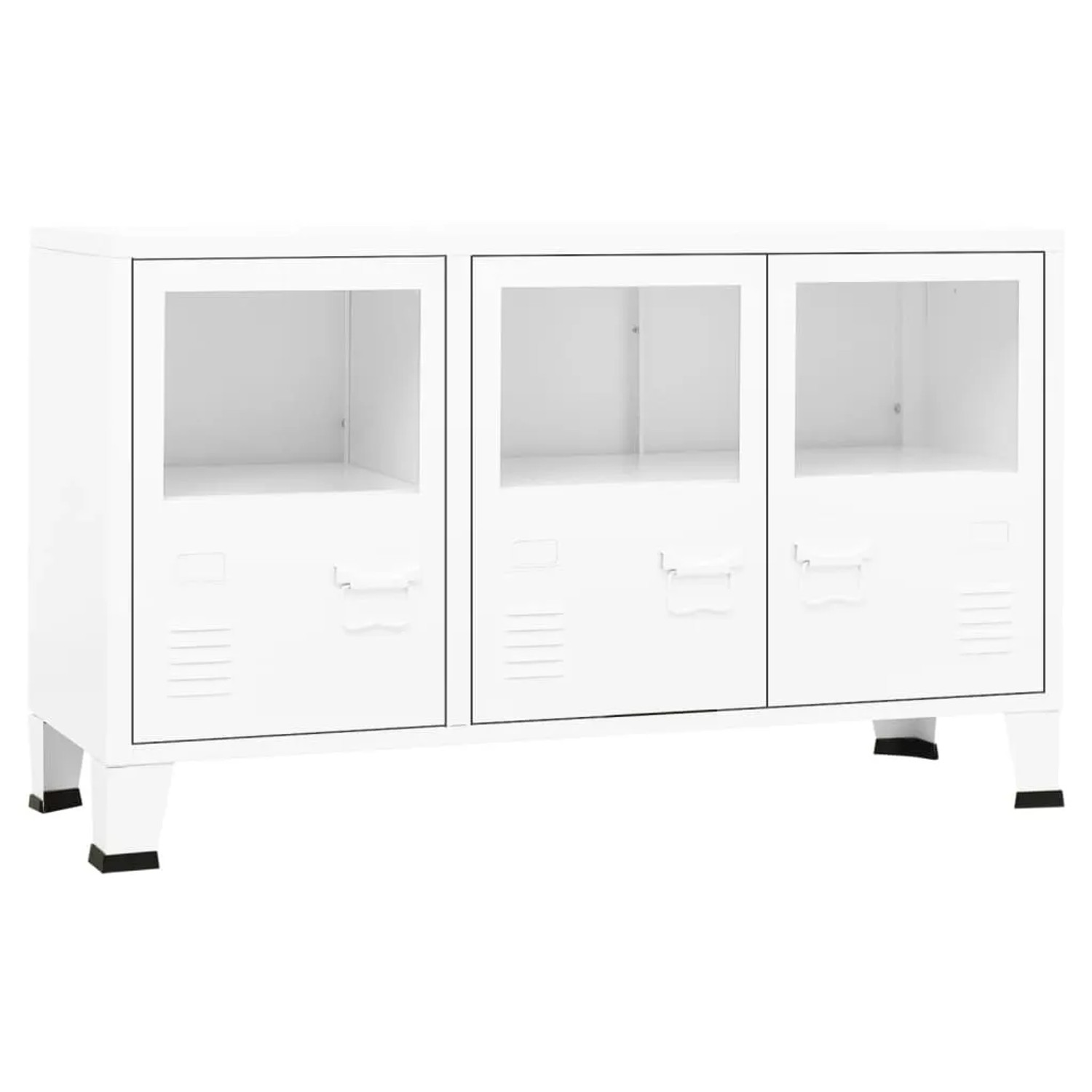 vidaXL Industrial Sideboard Weiß 105x35x62 cm Metall und Glas 339609