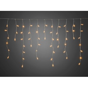 Konstsmide LED Eisregen Lichtervorhang mit 200 bernsteinfarbenen Lichtern für den Außenbereich.