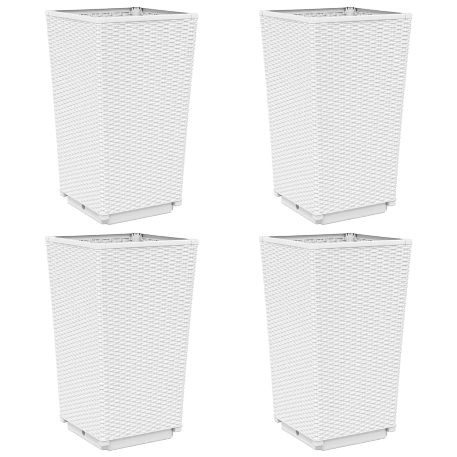 vidaXL Pflanzkübel 4 Stk Weiß 32,5x32,5x57 cm PP 367854 günstig online kaufen