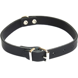 Schwarzes Heim Hundehalsband aus Softleder, 20 mm breit und 50 cm lang.