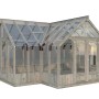 Palmako Gewächshaus Emilia 19 Grau, 19,1 m²: Begehbares Gewächshaus mit Holzrahmen und Glas.
