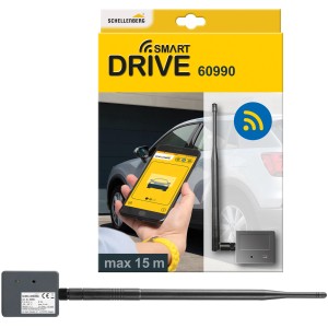 Schellenberg Smartphone Garagentoröffner mit LED: Set mit Funkmodul, Antenne und App zur Steuerung per Handy.