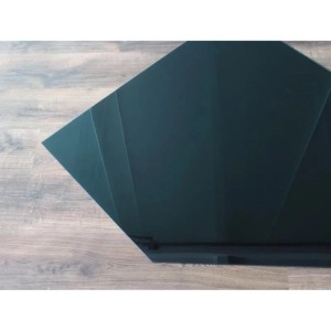 ECOfoxx Funkenschutzplatte Glasbodenplatte Fünfeck 125x125cm Schwarz