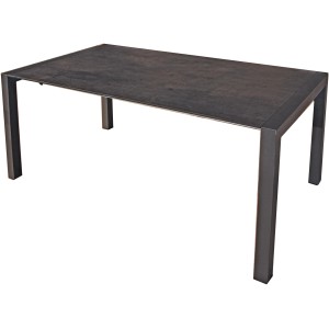 Gartentisch Sophia aus dem 9-teiligen Gartenmöbel-Set mit HPL-Tischplatte und Aluminiumgestell.