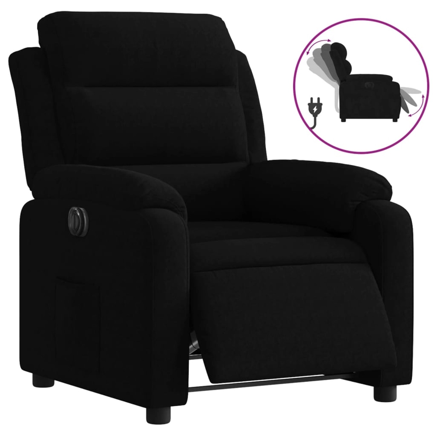 vidaXL Relaxsessel Elektrisch Schwarz Samt 3205076 günstig online kaufen