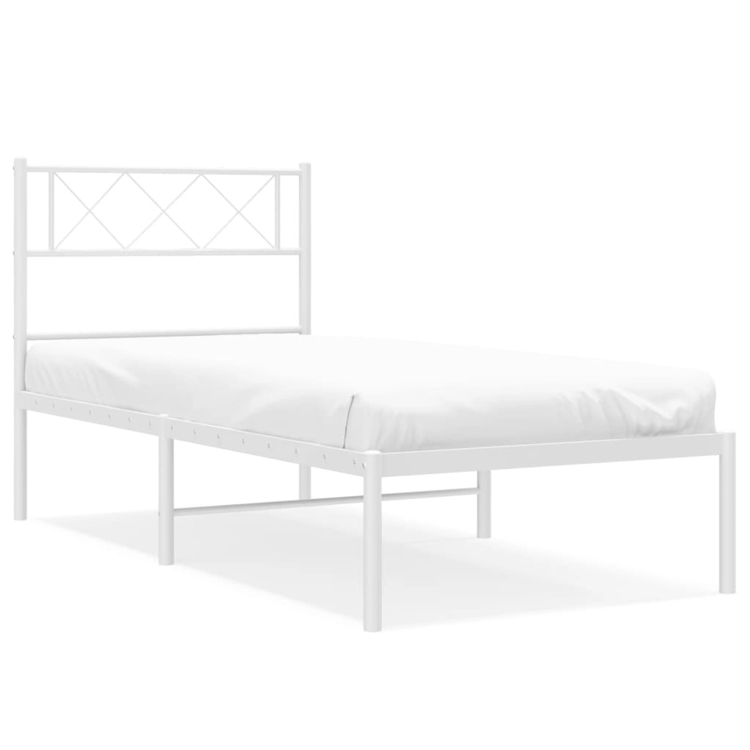 vidaXL Bettgestell mit Kopfteil Metall Weiß 100x190 cm Modell 131881152 günstig online kaufen