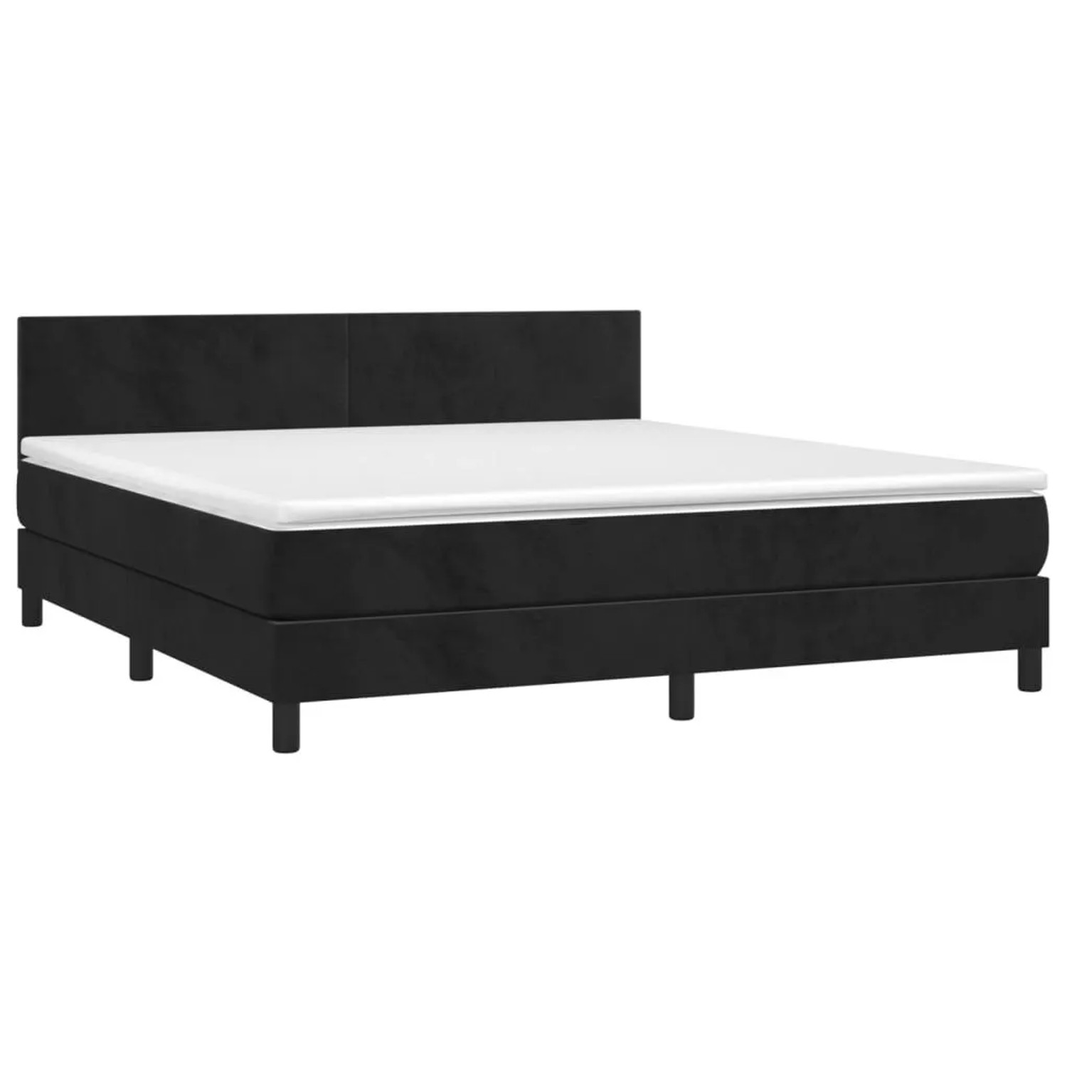 vidaXL Boxspringbett mit Matratze & LED Schwarz 160x200 cm Samt 3134293
