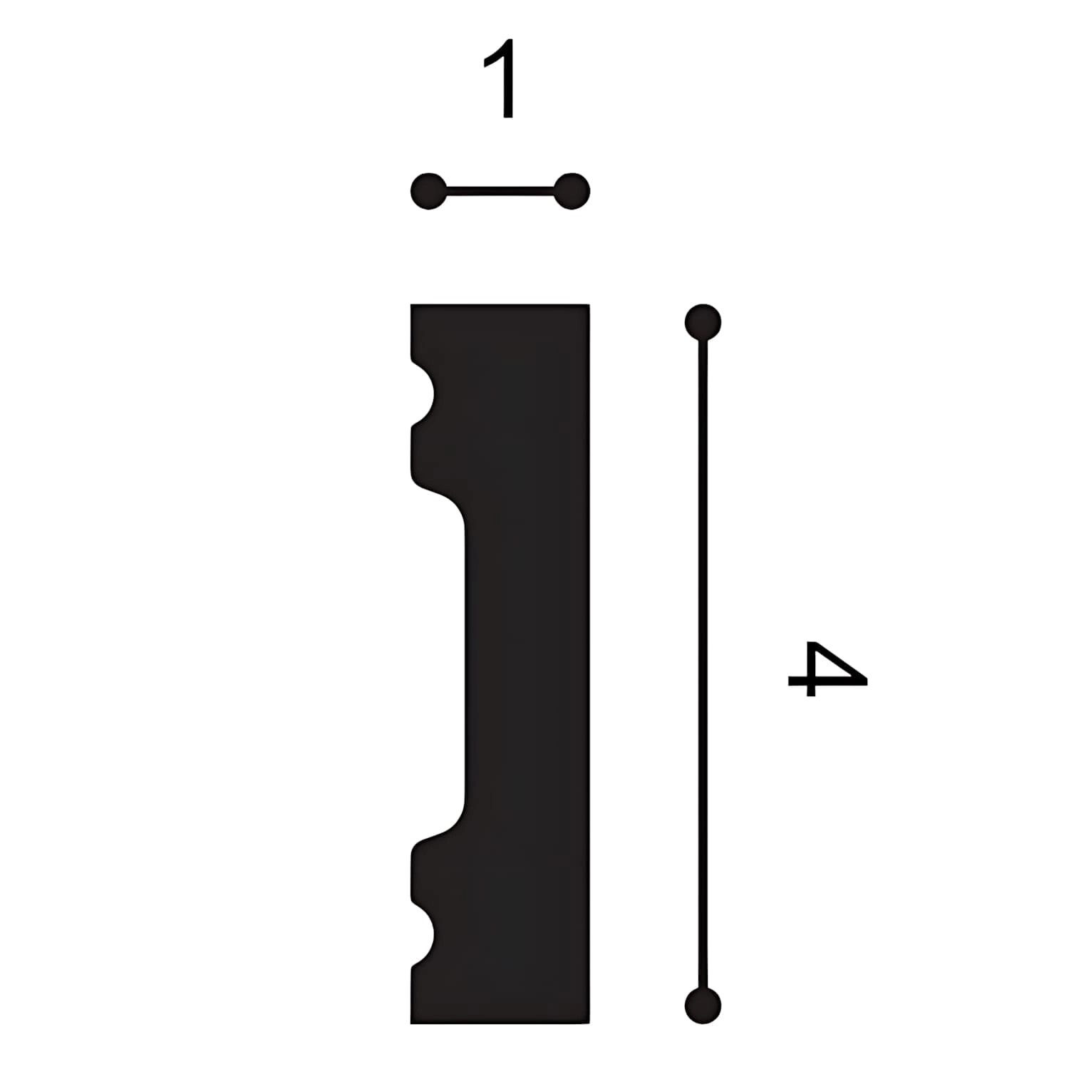Profilansicht der weißen ORAC DECOR SX162 Sockelleiste mit Maßangaben.