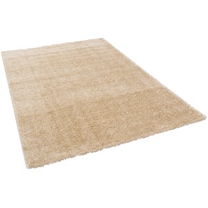 Beiger Hochflor Teppich Aloha 200x200cm von Pergamon, Langflor Shaggy Teppich.