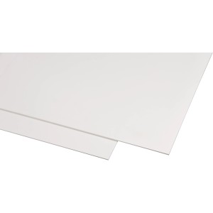 Weiße Kunststoffplatte "Guttagliss Hobbycolor" 50x150cm, ideal für Bastelarbeiten und Modellbau.