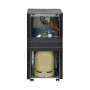 Firefix Gas-Heizofen Kamin 4200 Eco Plus, 4,2 kW, schwarz, mit Gasflasche im Gehäuse.