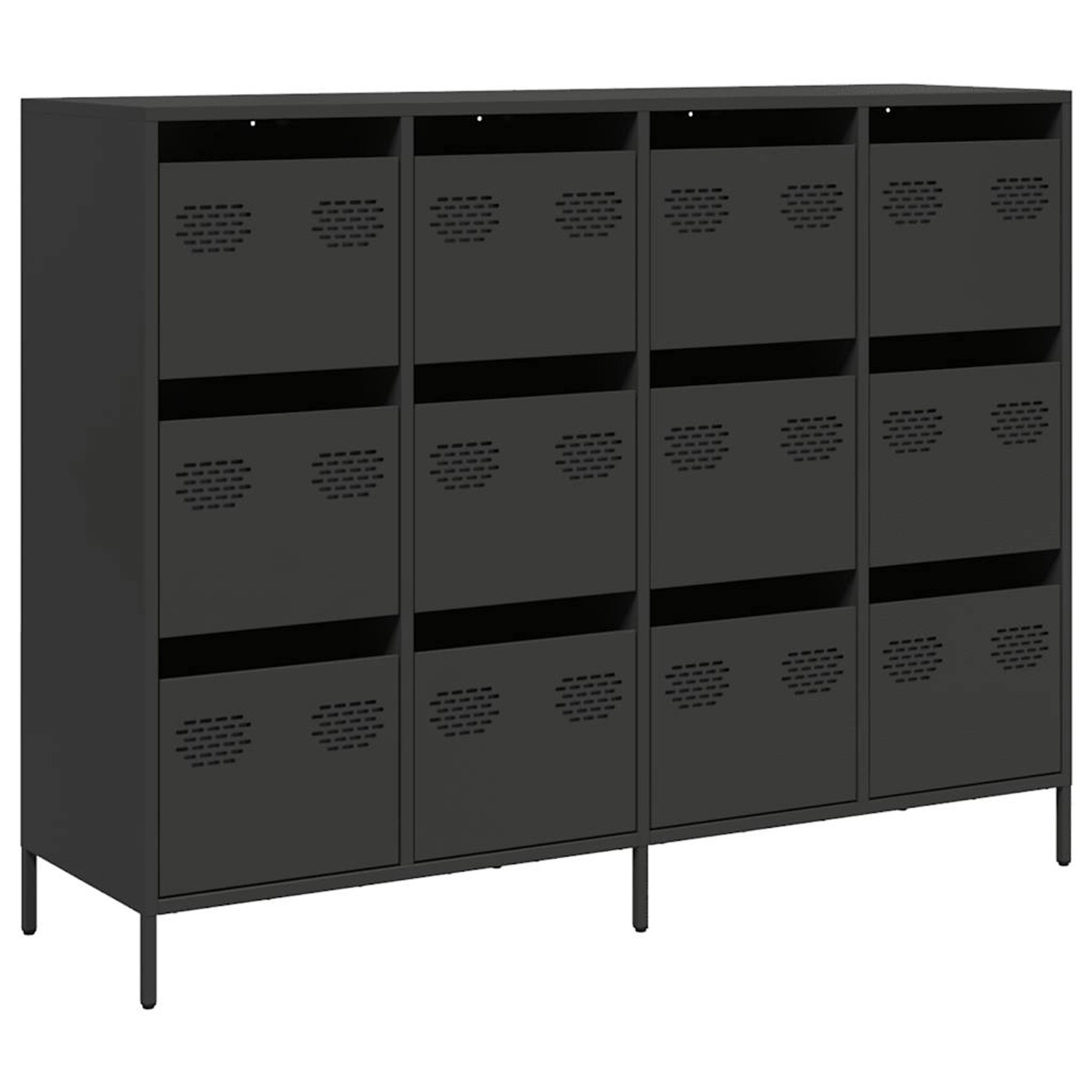 vidaXL Sideboard Schwarz 135x39x103,5 cm Kaltgewalzter Stahl 3307173 günstig online kaufen