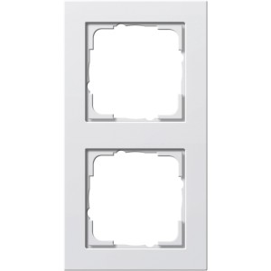 Gira E2 Abdeckrahmen 2-fach, reinweiß matt für Schalter und Steckdosen.