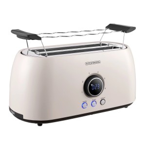 Steinborg SB-2214 XXL 4 Scheiben Toaster Digitales Display 1500 Watt Beige