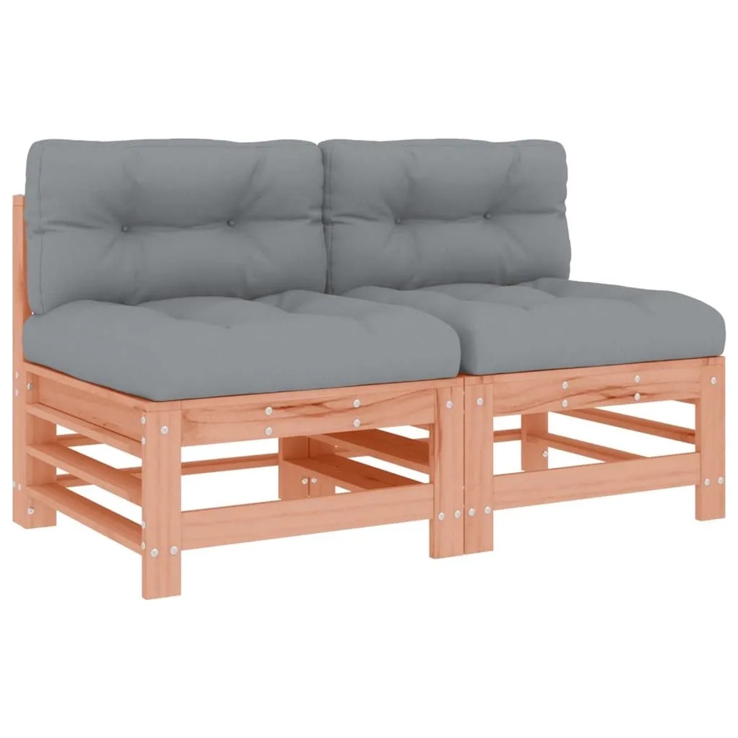 vidaXL Mittelsofas mit Kissen 2 Stk Massivholz Douglasie 825693
