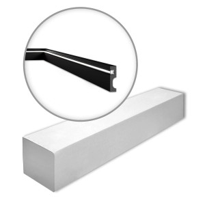 NOEL & MARQUET Sockelleisten Set, 13 schwarze Stuckleisten (26m) für indirekte Beleuchtung.