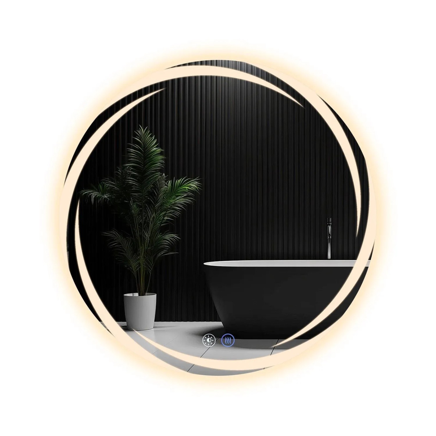 NETTLIFE Badspiegel mit Beleuchtung aus Glas L70 Weiß-2