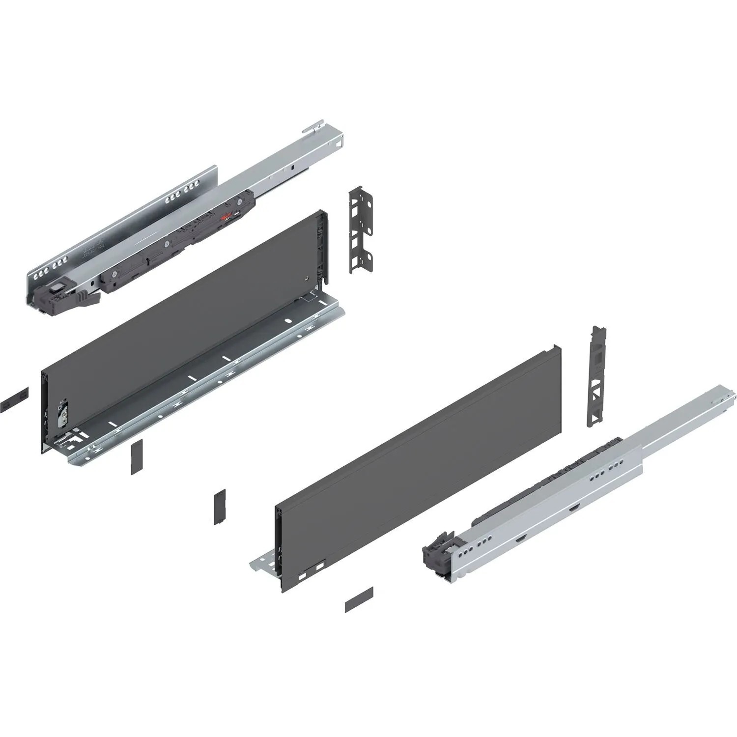 Blum Legrabox Pure Set Höhe K Tip-On Vollauszug 500 mm 40 kg Oriongrau 1 Paar