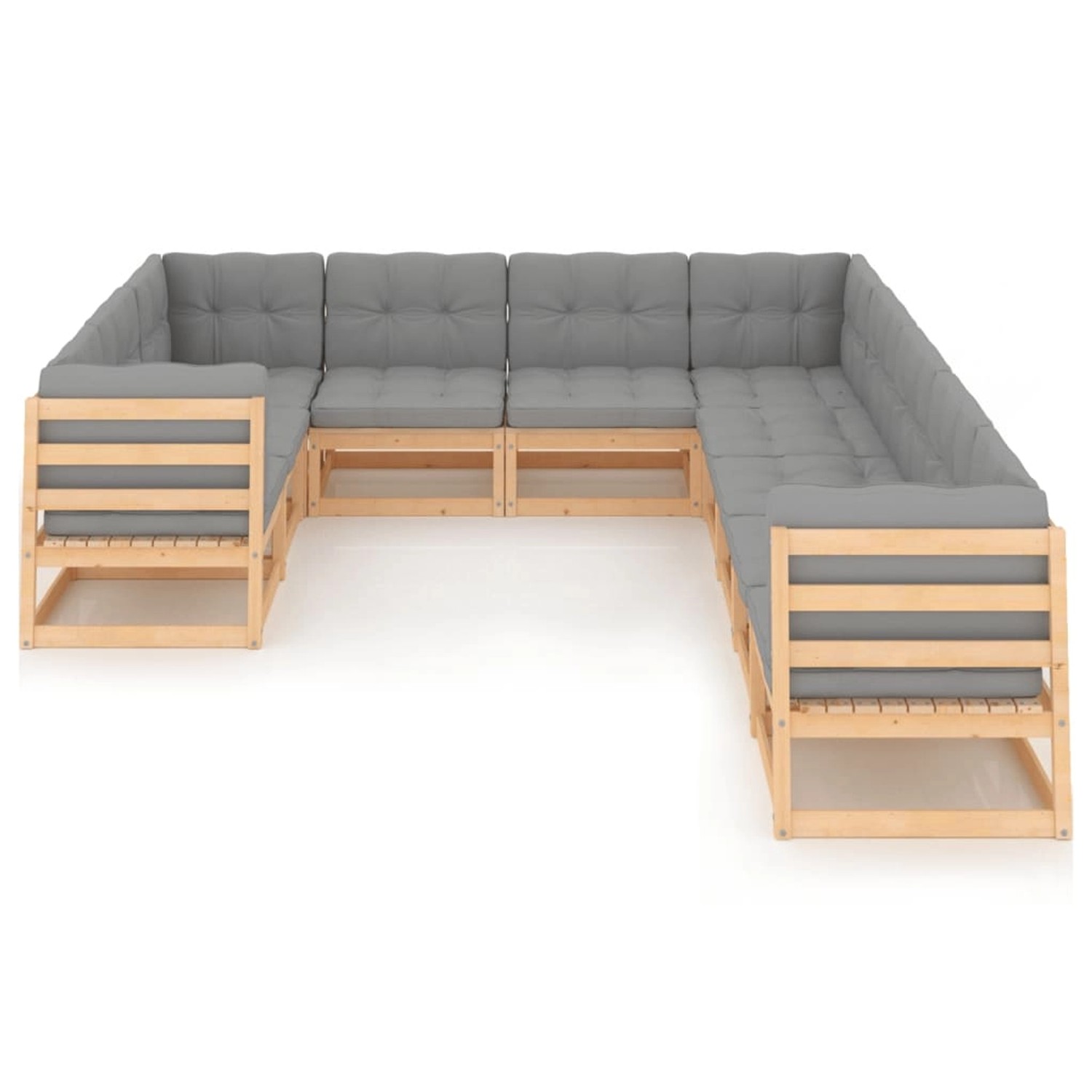 10-tlg. Garten-lounge-set Mit Kissen Kiefer Massivholz günstig online kaufen