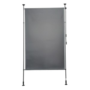 Anthrazitfarbener Klemm-Sichtschutz von Garden Pleasure, 150x270 cm, für Balkon & Terrasse.