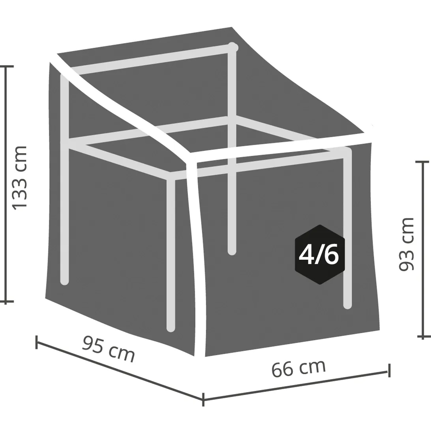 Perel Schutzhülle Für Achteckige Sitzgruppe, 220x220x95 Cm, Grau – Wasserfest & UV-beständig